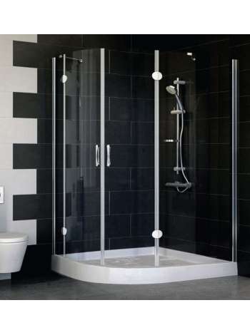 Душевой уголок Vegas Glass AFS-F 120*110 08 01 R профиль глянцевый хром, стекло прозрачное