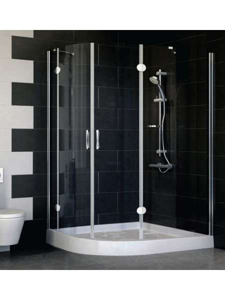 Душевой уголок Vegas Glass AFS-F 120*110 08 01 R профиль глянцевый хром, стекло прозрачное
