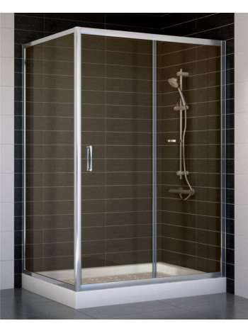 Душевой уголок Vegas Glass ZP+ZPV 120*90 08 05 профиль глянцевый хром, стекло бронза