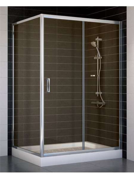 Душевой уголок Vegas Glass ZP+ZPV 120*90 08 05 профиль глянцевый хром, стекло бронза