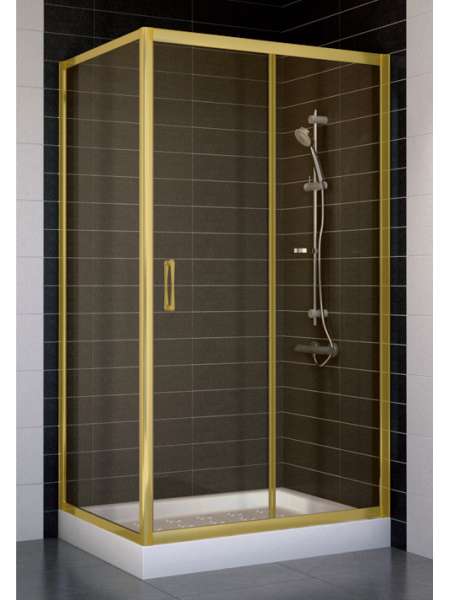 Душевой уголок Vegas Glass ZP+ZPV 100*70 09 05 профиль золото, стекло бронза