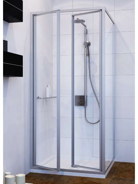 Душевой уголок GuteWetter Practic Square GK-402 левая 80x80 см стекло бесцветное, профиль матовый хром