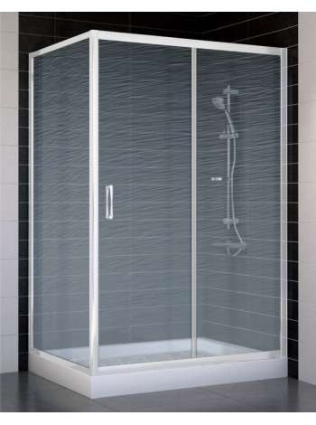 Душевой уголок Vegas Glass ZP+ZPV 120*80 01 02 профиль белый, стекло шиншилла
