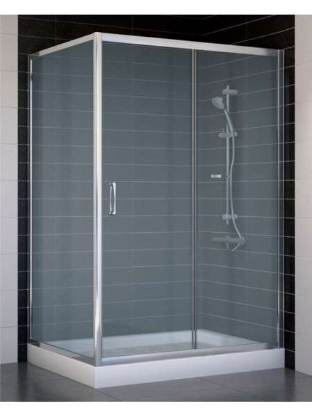 Душевой уголок Vegas Glass ZP+ZPV 120*90 08 10 профиль глянцевый хром, стекло сатин