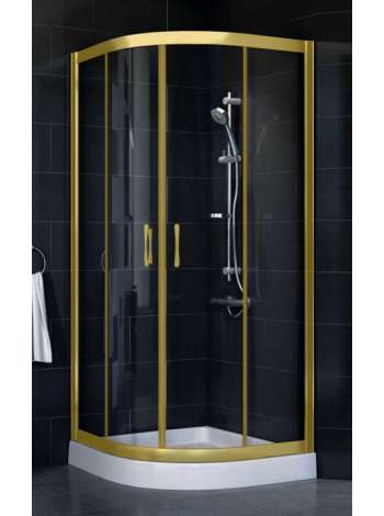 Душевой уголок Vegas Glass ZS-F 80*100 09 01 профиль золото, стекло прозрачное