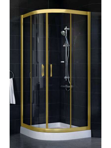 Душевой уголок Vegas Glass ZS-F 80*100 09 01 профиль золото, стекло прозрачное