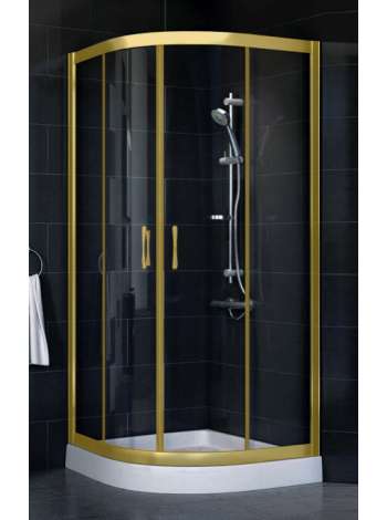 Душевой уголок Vegas Glass ZS-F 80*110 09 01 профиль золото, стекло прозрачное