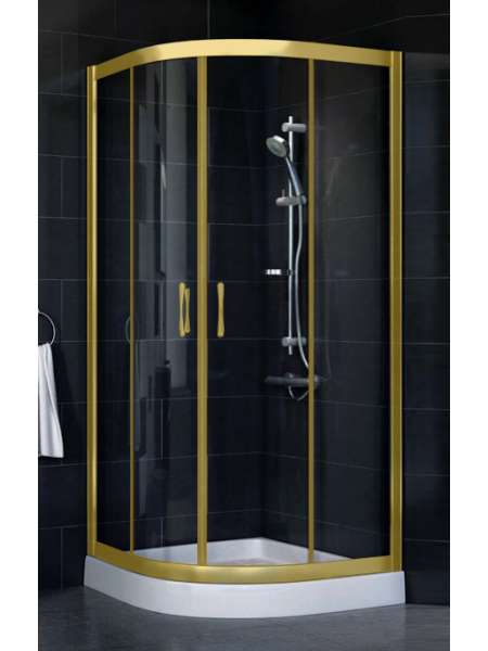 Душевой уголок Vegas Glass ZS-F 80*110 09 01 профиль золото, стекло прозрачное