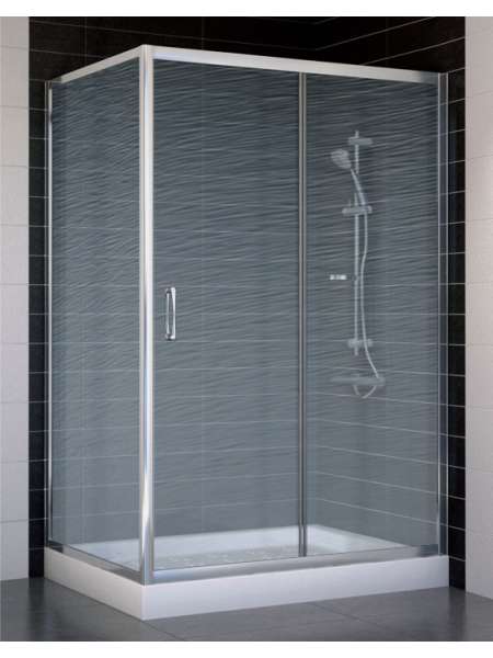 Душевой уголок Vegas Glass ZP+ZPV 120*80 08 02 профиль глянцевый хром, стекло шиншилла