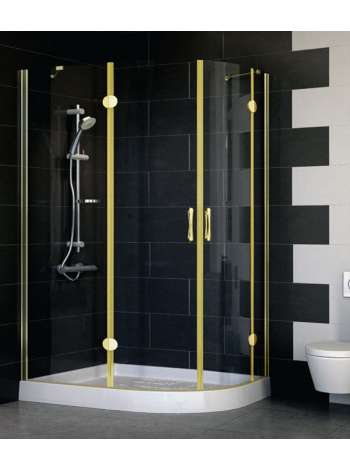 Душевой уголок Vegas Glass AFS-F 120*80 09 01 L профиль золото, стекло прозрачное