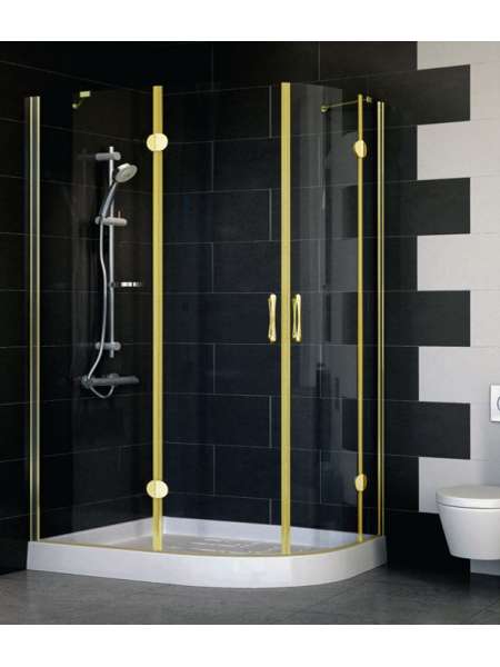 Душевой уголок Vegas Glass AFS-F 120*80 09 01 L профиль золото, стекло прозрачное