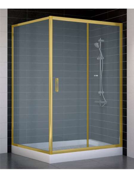 Душевой уголок Vegas Glass ZP+ZPV 120*100 09 10 профиль золото, стекло сатин