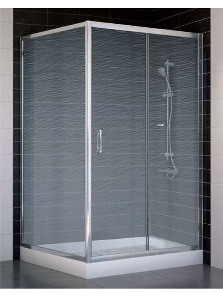 Душевой уголок Vegas Glass ZP+ZPV 110*100 08 02 профиль глянцевый хром, стекло шиншилла