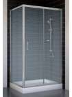 Душевой уголок Vegas Glass ZP+ZPV 100*70 07 02 профиль матовый хром, стекло шиншилла