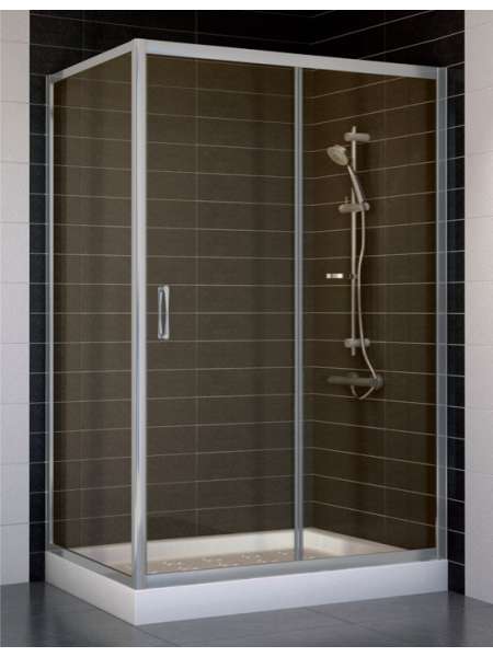 Душевой уголок Vegas Glass ZP+ZPV 120*70 07 05 профиль матовый хром, стекло бронза
