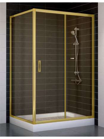 Душевой уголок Vegas Glass ZP+ZPV 110*90 09 05 профиль золото, стекло бронза