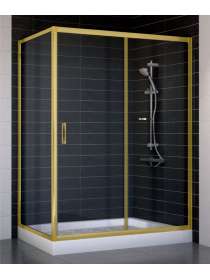 Душевой уголок Vegas Glass ZP+ZPV 140*70 09 01 профиль золото, стекло прозрачное