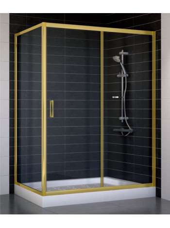 Душевой уголок Vegas Glass ZP+ZPV 140*70 09 01 профиль золото, стекло прозрачное