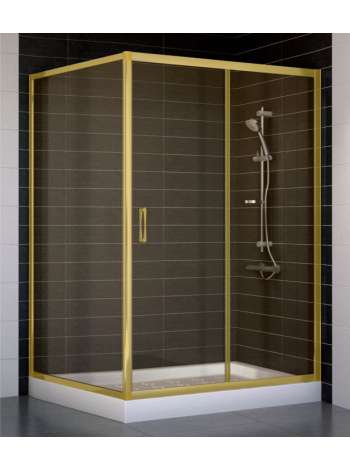 Душевой уголок Vegas Glass ZP+ZPV 130*100 09 05 профиль золото, стекло бронза