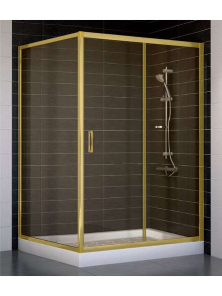 Душевой уголок Vegas Glass ZP+ZPV 130*100 09 05 профиль золото, стекло бронза