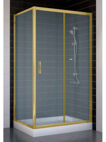 Душевой уголок Vegas Glass ZP+ZPV 100*70 09 10 профиль золото, стекло сатин