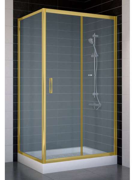 Душевой уголок Vegas Glass ZP+ZPV 100*70 09 10 профиль золото, стекло сатин