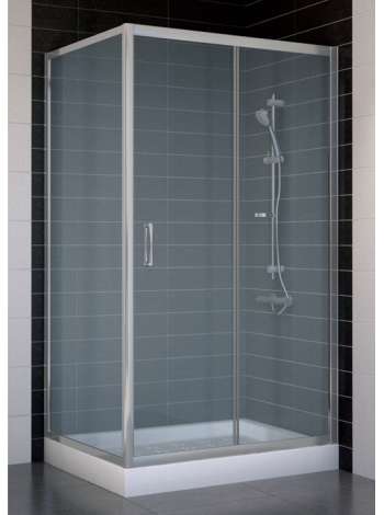 Душевой уголок Vegas Glass ZP+ZPV 100*80 07 10 профиль матовый хром, стекло сатин