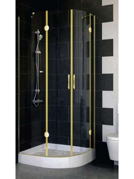 Душевой уголок Vegas Glass AFS-F 80*90 09 01 L профиль золото, стекло прозрачное
