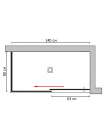Душевой уголок GuteWetter Slide Rectan GK-863B левая 140x80 см стекло бесцветное, профиль хром