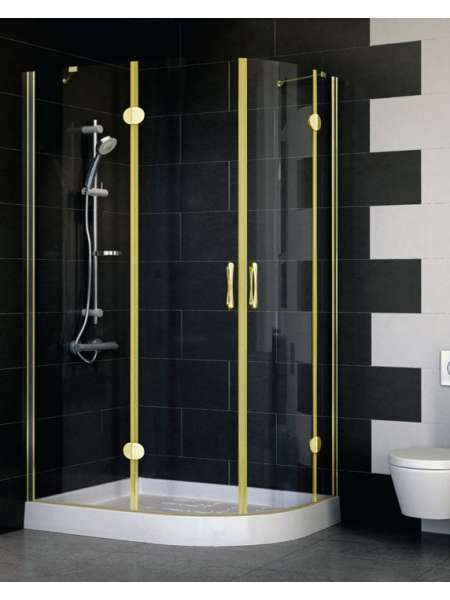 Душевой уголок Vegas Glass AFS-F 110*80 09 01 L профиль золото, стекло прозрачное