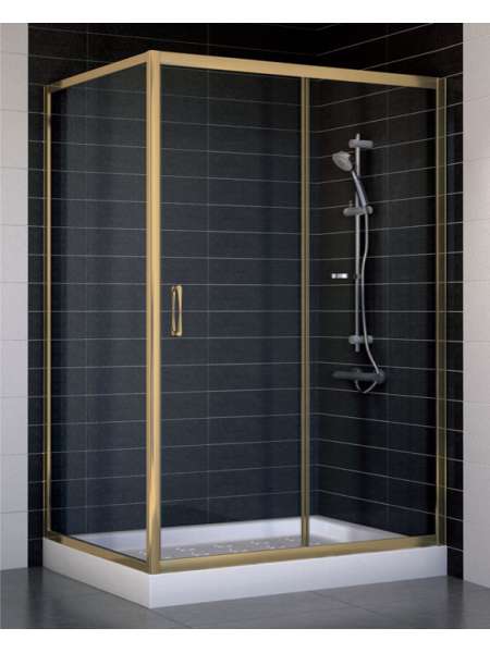 Душевой уголок Vegas Glass ZP+ZPV 120*90 05 01 профиль бронза, стекло прозрачное