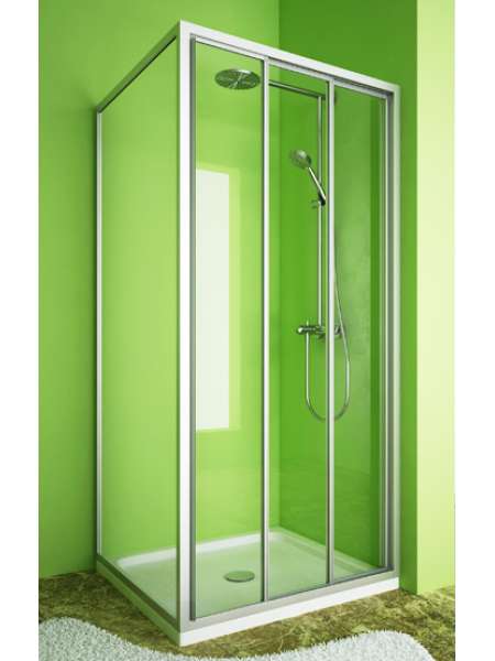 Душевой уголок GuteWetter Practic Square GK-403 правая 100x100 см стекло бесцветное, профиль матовый хром