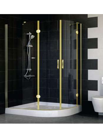 Душевой уголок Vegas Glass AFS-F 120*110 09 01 L профиль золото, стекло прозрачное
