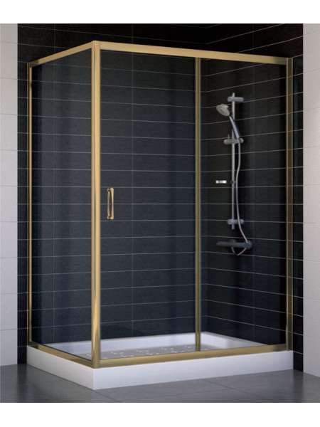 Душевой уголок Vegas Glass ZP+ZPV 130*90 05 01 профиль бронза, стекло прозрачное