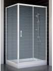 Душевой уголок Vegas Glass ZP+ZPV 100*90 01 02 профиль белый, стекло шиншилла