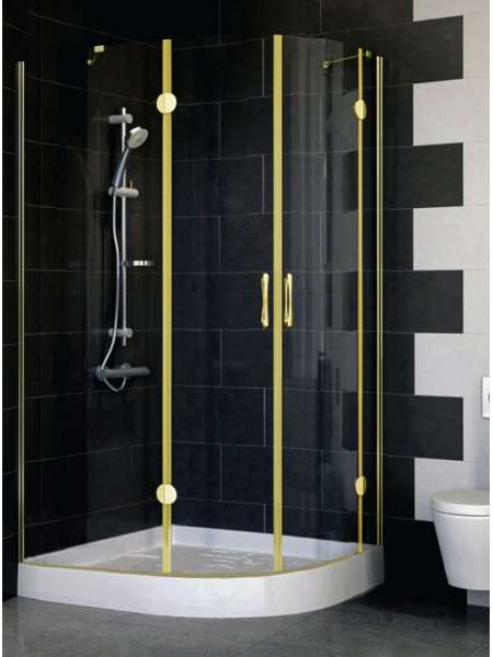 Душевой уголок Vegas Glass AFS-F 110*100 09 01 L профиль золото, стекло прозрачное