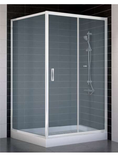 Душевой уголок Vegas Glass ZP+ZPV 110*100 01 10 профиль белый, стекло сатин