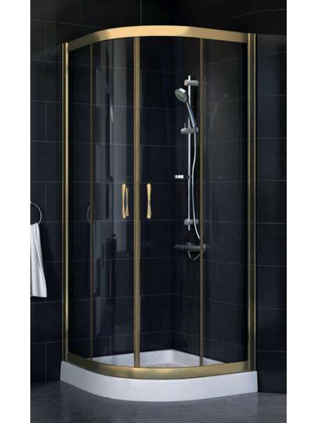 Душевой уголок Vegas Glass ZS-F 80*90 05 01 профиль бронза, стекло прозрачное
