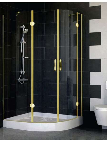 Душевой уголок Vegas Glass AFS-F 110*90 09 01 L профиль золото, стекло прозрачное