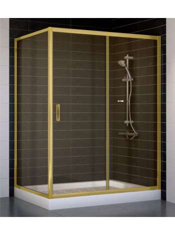 Душевой уголок Vegas Glass ZP+ZPV 140*90 09 05 профиль золото, стекло бронза