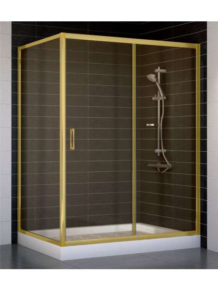 Душевой уголок Vegas Glass ZP+ZPV 140*90 09 05 профиль золото, стекло бронза