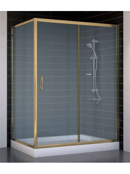 Душевой уголок Vegas Glass ZP+ZPV 140*80 05 10 профиль бронза, стекло сатин