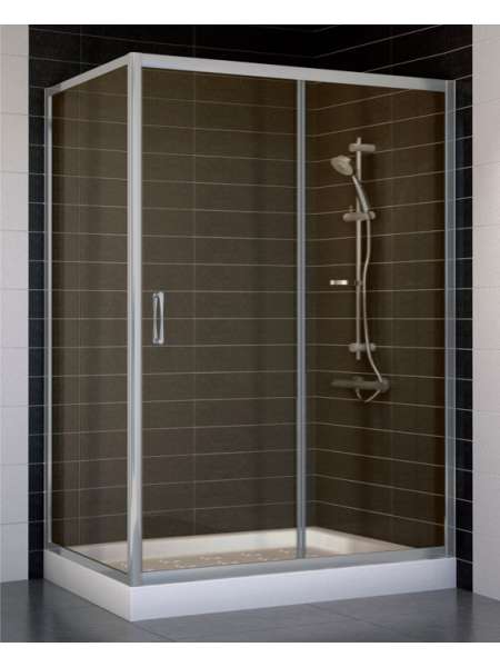 Душевой уголок Vegas Glass ZP+ZPV 130*70 07 05 профиль матовый хром, стекло бронза