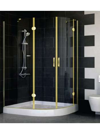 Душевой уголок Vegas Glass AFS-F 120*100 09 01 L профиль золото, стекло прозрачное