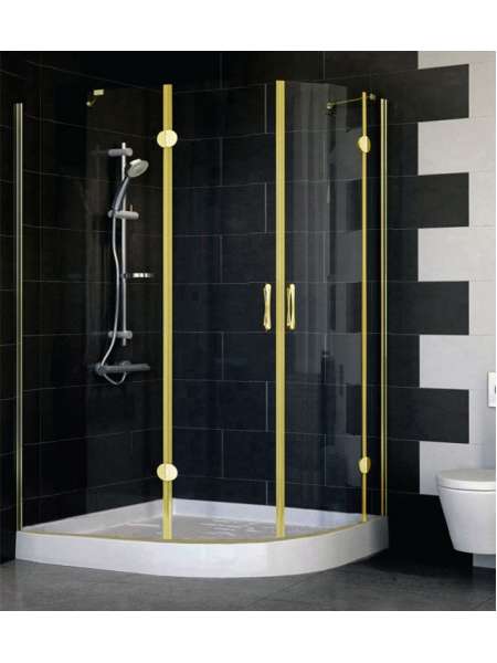 Душевой уголок Vegas Glass AFS-F 120*100 09 01 L профиль золото, стекло прозрачное