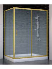 Душевой уголок Vegas Glass ZP+ZPV 140*80 09 02 профиль золото, стекло шиншилла