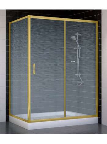 Душевой уголок Vegas Glass ZP+ZPV 140*80 09 02 профиль золото, стекло шиншилла