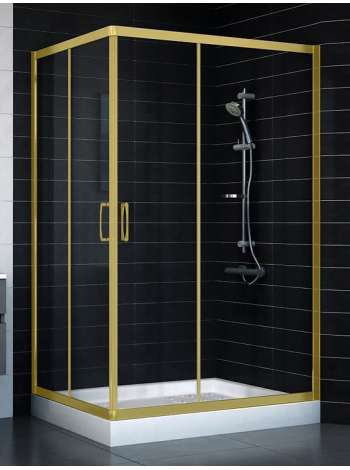 Душевой уголок Vegas Glass ZA-F 90*120 09 01 профиль золото, стекло прозрачное