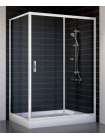 Душевой уголок Vegas Glass ZP+ZPV 130*80 01 01 профиль белый, стекло прозрачное