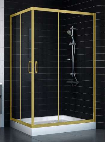 Душевой уголок Vegas Glass ZA-F 80*120 09 01 профиль золото, стекло прозрачное